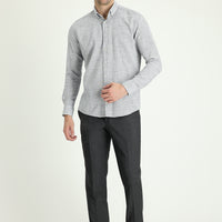 Orta Antrasit Relaxed Fit Rahat Kesim Yünlü Klasik Kumaş Pantolon