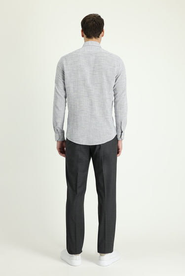 Orta Antrasit Relaxed Fit Rahat Kesim Yünlü Klasik Kumaş Pantolon