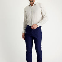 Açık Lacivert 6 Drop Regular Fit Standart Kesim Desenli Likralı Kanvas / Chino Pantolon