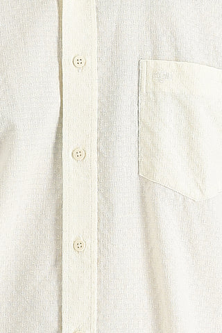  Ekru Uzun Kol Relaxed Fit Rahat Kesim Desenli Gömlek