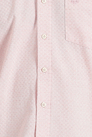  Şeker Pembe Uzun Kol Relaxed Fit Rahat Kesim Desenli Gömlek