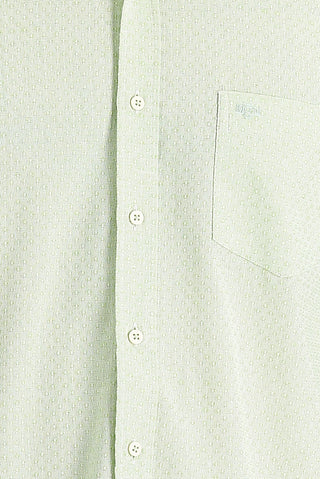  Fıstık Yeşili Uzun Kol Relaxed Fit Rahat Kesim Desenli Gömlek