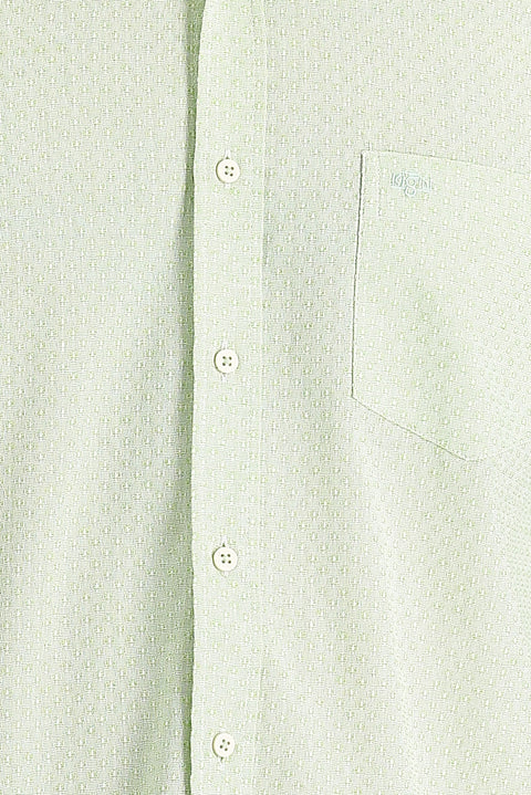 Fıstık Yeşili Uzun Kol Relaxed Fit Rahat Kesim Desenli Gömlek