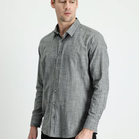 Black Long Sleeve Slim Fit Narrow Cut Cotton Shirt