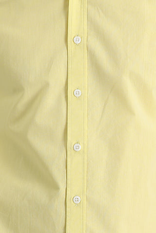  Limon Sarı Uzun Kol Slim Fit Dar Kesim Pamuk Gömlek
