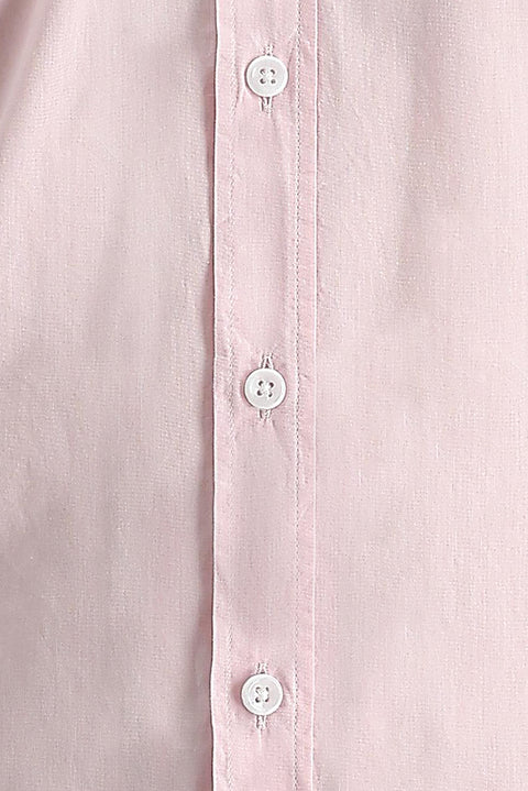 Toz Pembe Uzun Kol Slim Fit Dar Kesim Pamuk Gömlek