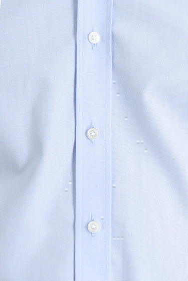 Uçuk Mavi Uzun Kol Slim Fit Dar Kesim Oxford Pamuk Düğmeli Yaka Gömlek