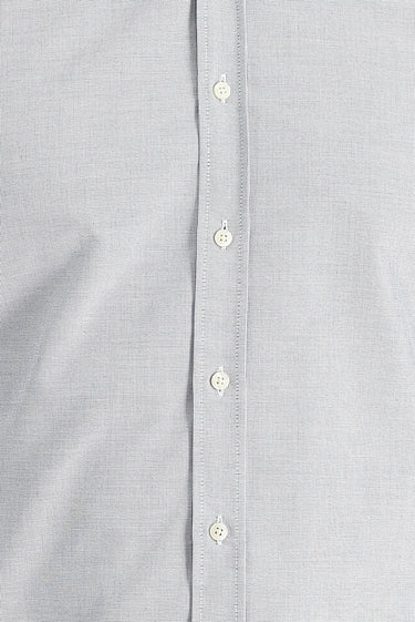 Açık Gri Uzun Kol Slim Fit Dar Kesim Klasik Desenli Pamuklu Kolay Ütülenebilir Gömlek