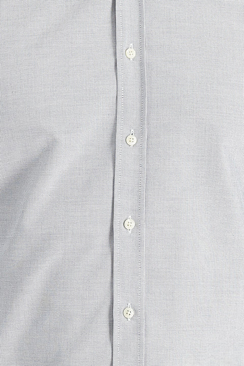 Açık Gri Uzun Kol Slim Fit Dar Kesim Klasik Desenli Pamuklu Kolay Ütülenebilir Gömlek