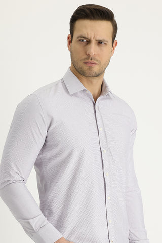 Orta Bej Uzun Kol Slim Fit Dar Kesim Klasik Desenli Pamuklu Kolay Ütülenebilir Gömlek