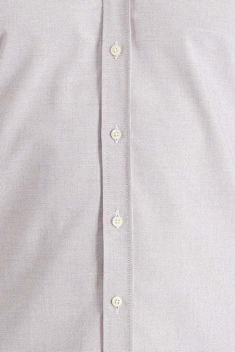 Açık Kırmızı Uzun Kol Slim Fit Dar Kesim Klasik Desenli Pamuklu Kolay Ütülenebilir Gömlek