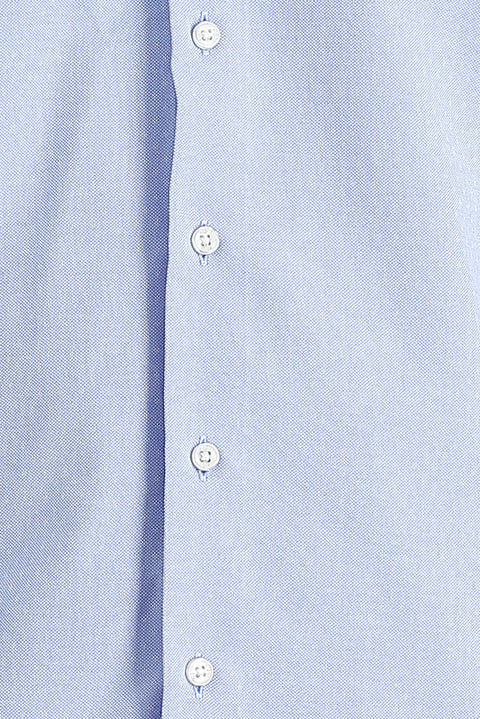 Mavi Uzun Kol Slim Fit Dar Kesim Klasik Desenli Pamuklu Kolay Ütülenebilir Gömlek