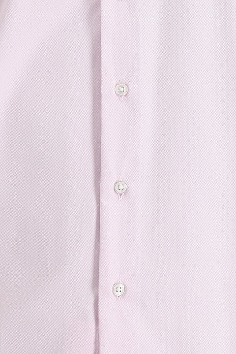 Toz Pembe Uzun Kol Slim Fit Dar Kesim Klasik Desenli Pamuklu Kolay Ütülenebilir Gömlek