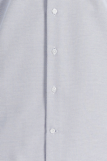 Açık Lacivert Uzun Kol Slim Fit Dar Kesim Klasik Desenli Pamuklu Kolay Ütülenebilir Gömlek