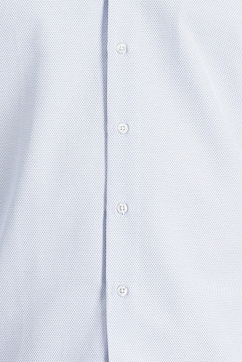 Uçuk Mavi Uzun Kol Slim Fit Dar Kesim Klasik Desenli Pamuklu Kolay Ütülenebilir Gömlek