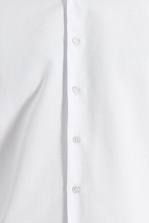 Beyaz Uzun Kol Slim Fit Dar Kesim Klasik Desenli Pamuklu Kolay Ütülenebilir Gömlek