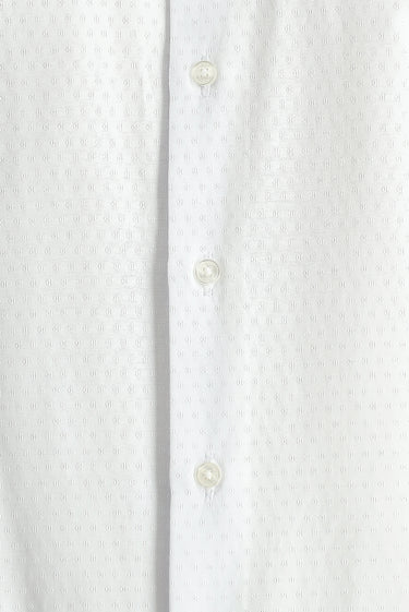 Beyaz Uzun Kol Slim Fit Dar Kesim Klasik Desenli Pamuklu Gömlek