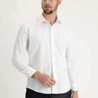Beyaz Uzun Kol Slim Fit Dar Kesim Klasik Desenli Pamuklu Kolay Ütülenebilir Gömlek