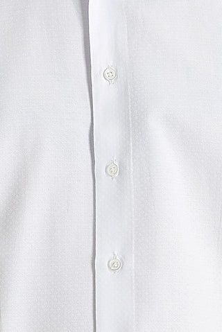  Beyaz Uzun Kol Slim Fit Dar Kesim Klasik Desenli Pamuklu Kolay Ütülenebilir Gömlek