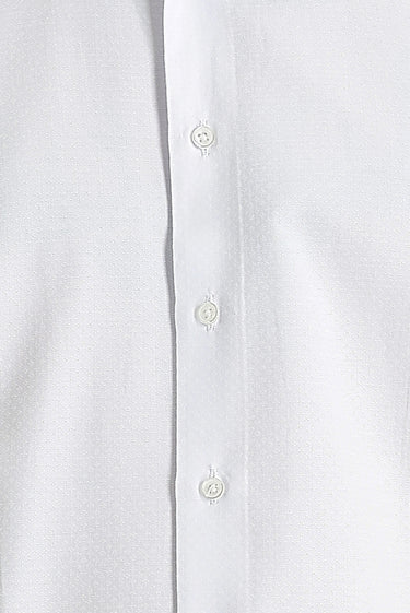  Beyaz Uzun Kol Slim Fit Dar Kesim Klasik Desenli Pamuklu Kolay Ütülenebilir Gömlek