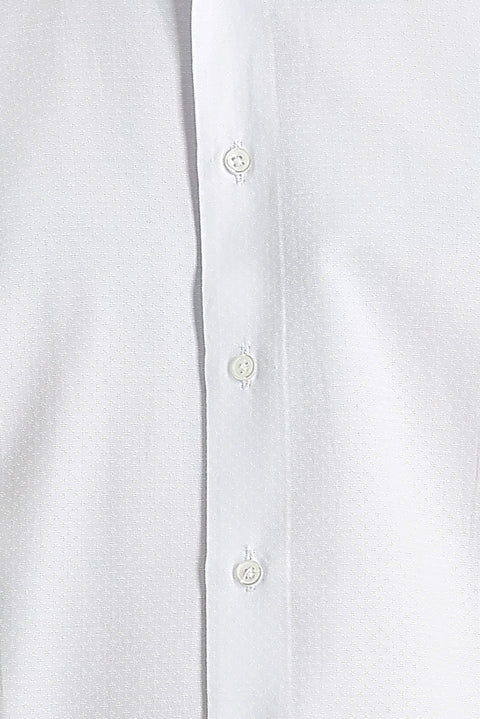 Beyaz Uzun Kol Slim Fit Dar Kesim Klasik Desenli Pamuklu Kolay Ütülenebilir Gömlek