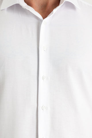 Beyaz Uzun Kol Slim Fit Dar Kesim Pamuklu Kolay Ütülenebilir Gömlek