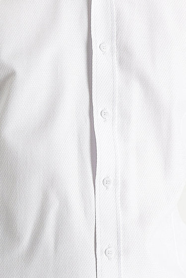  Beyaz Uzun Kol Slim Fit Dar Kesim Desenli Pamuklu Kolay Ütülenebilir Gömlek