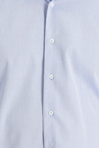  Uçuk Mavi Uzun Kol Slim Fit Dar Kesim Klasik Desenli Pamuklu Kolay Ütülenebilir Gömlek