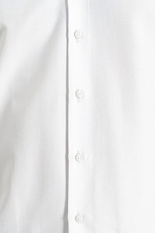  Beyaz Uzun Kol Slim Fit Dar Kesim Desenli Oxford Pamuklu Kolay Ütülenebilir Gömlek
