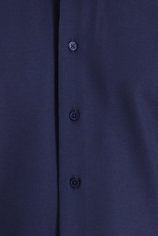  Koyu Lacivert Uzun Kol Slim Fit Dar Kesim Klasik Desenli Pamuklu Kolay Ütülenebilir Gömlek