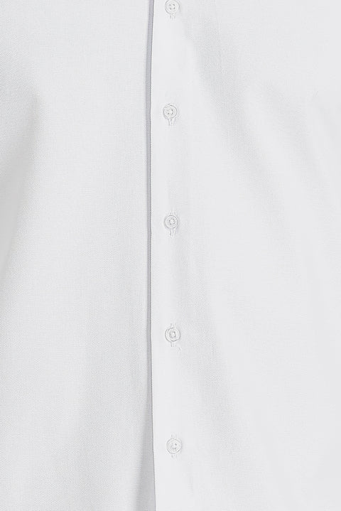 Beyaz Uzun Kol Slim Fit Dar Kesim Klasik Desenli Pamuklu Kolay Ütülenebilir Gömlek