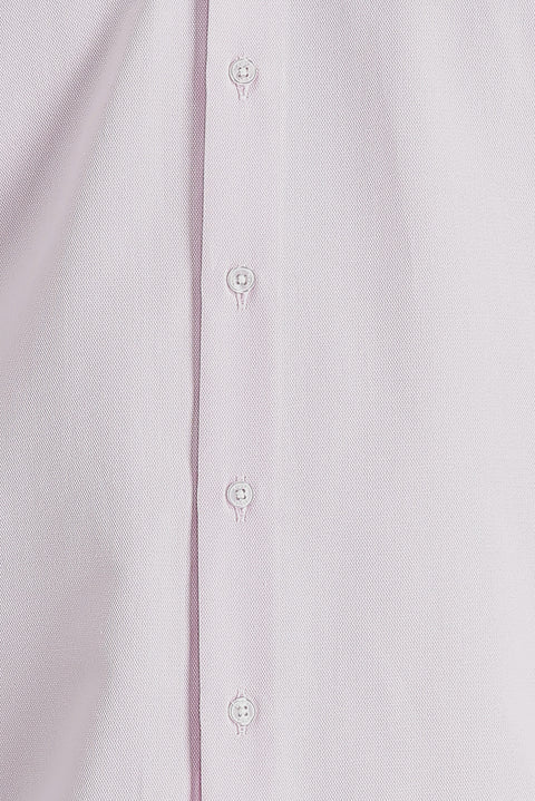 Pembe Uzun Kol Slim Fit Dar Kesim Klasik Desenli Pamuklu Kolay Ütülenebilir Gömlek