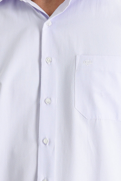 Lila Uzun Kol Klasik Desenli Pamuklu Kolay Ütülenebilir Gömlek