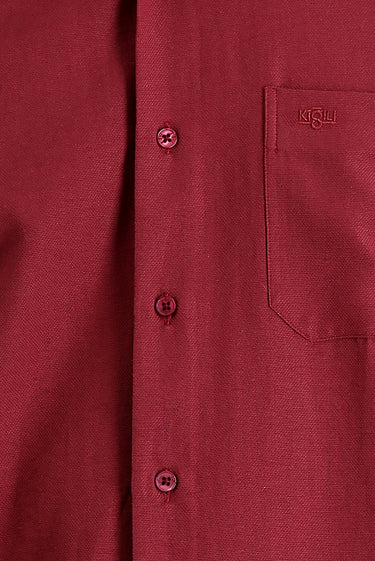 Açık Bordo Uzun Kol Klasik Desenli Pamuklu Kolay Ütülenebilir Gömlek