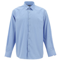 Açık Mavi Uzun Kol Klasik Pamuk Gömlek