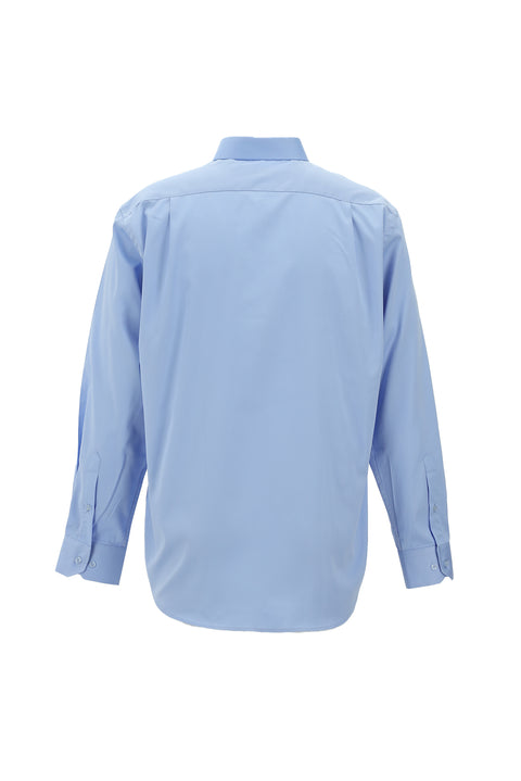 Light Blue Long Sleeve Classic Nano Care Water Repellent Stain Resistant 4 Seasons Cotton Shirt