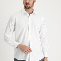 Beyaz Uzun Kol Klasik Pamuk Gömlek