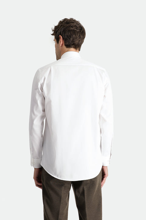 Beyaz Uzun Kol Klasik Su İtici Leke Tutmaz 4 Mevsim Pamuk Gömlek