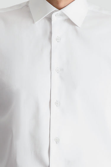 Beyaz Uzun Kol Klasik Pamuk Gömlek
