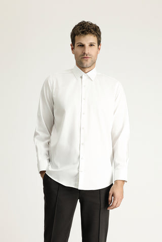  Beyaz Uzun Kol Klasik Pamuk Gömlek