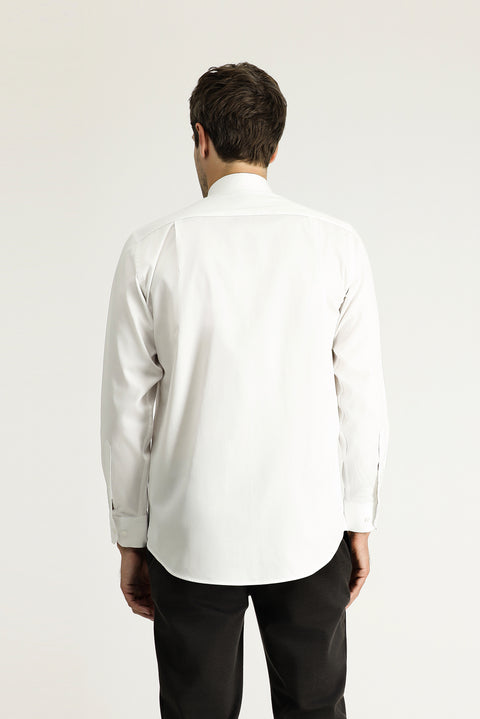 Beyaz Uzun Kol Klasik Su İtici Leke Tutmaz 4 Mevsim Pamuk Gömlek