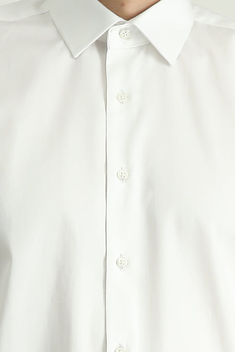 Beyaz Uzun Kol Klasik Su İtici Leke Tutmaz 4 Mevsim Pamuk Gömlek