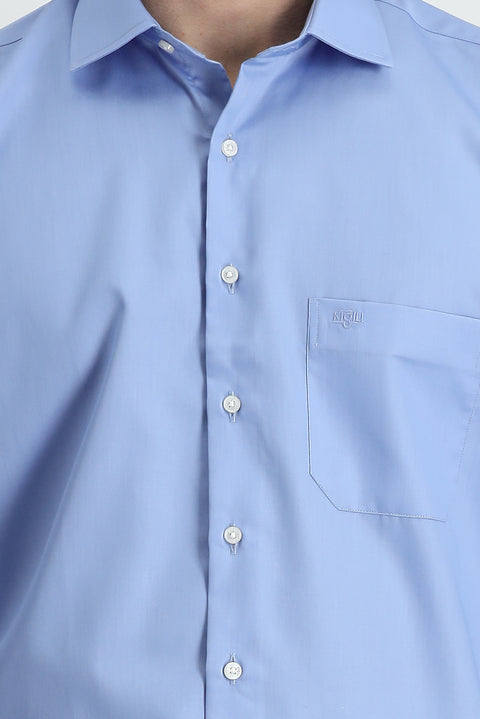 Gök Mavisi Uzun Kol Non Iron Gömlek
