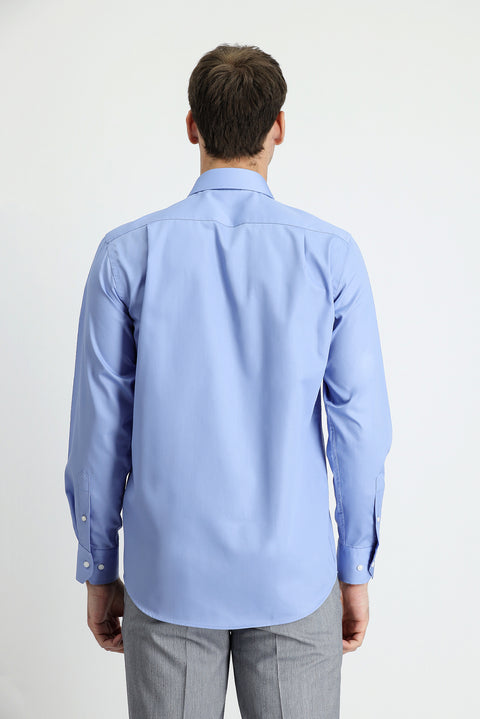Gök Mavisi Uzun Kol Non Iron Gömlek