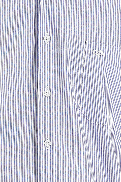 Light Blue Long-Sleeve Classic Striped Shirt