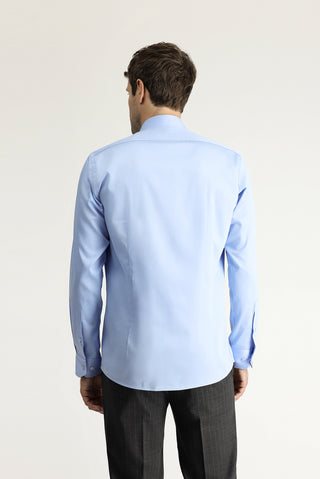  Açık Mavi Uzun Kol Slim Fit Dar Kesim Klasik Pamuk Gömlek