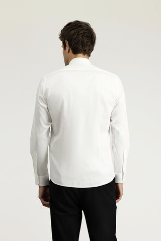  Beyaz Uzun Kol Slim Fit Dar Kesim Klasik Pamuk Gömlek