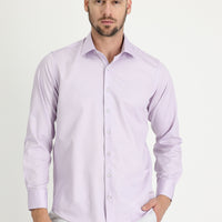 Lila Uzun Kol Non Iron Klasik Pamuklu Gömlek