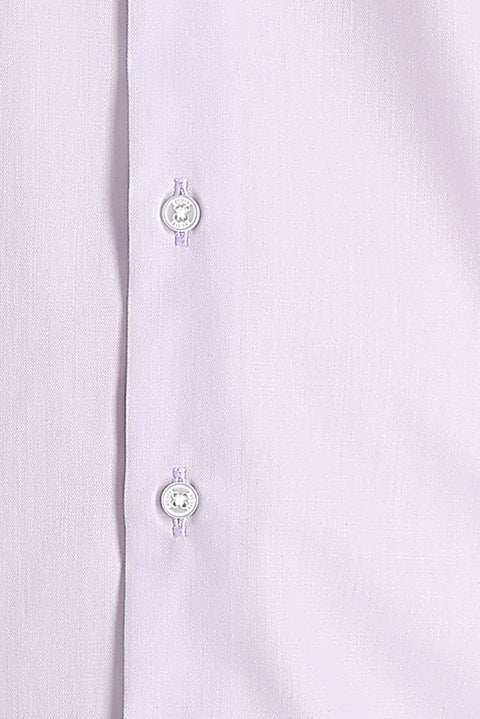 Lila Uzun Kol Non Iron Klasik Pamuklu Gömlek