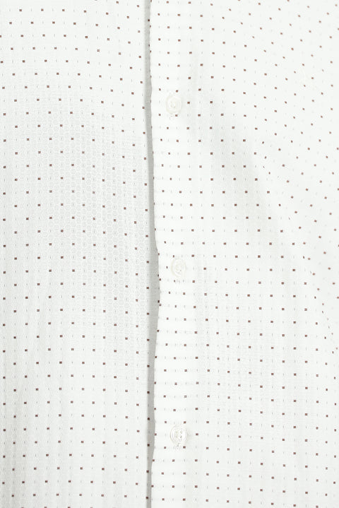 Açık Kahve  Uzun Kol Regular Fit Desenli Gömlek